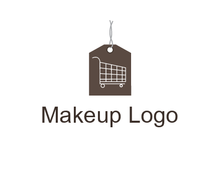 shopping cart on price tag logo