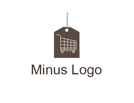 shopping cart on price tag logo