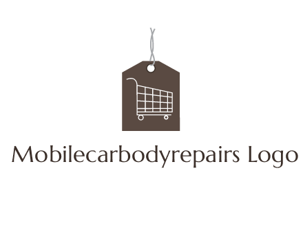 shopping cart on price tag logo