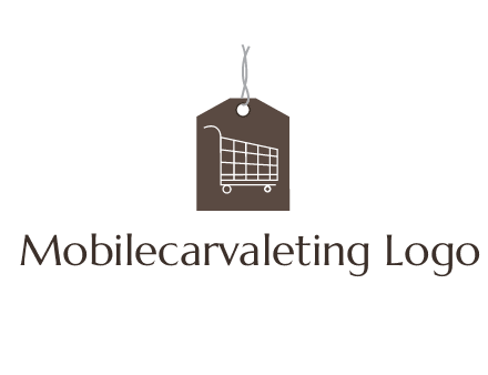 shopping cart on price tag logo