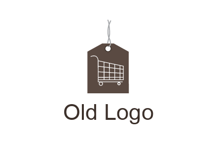 shopping cart on price tag logo