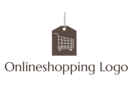 shopping cart on price tag logo