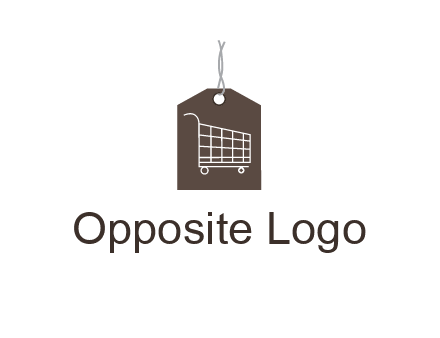 shopping cart on price tag logo