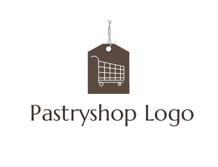 shopping cart on price tag logo