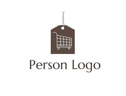 shopping cart on price tag logo