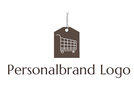 shopping cart on price tag logo