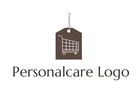 shopping cart on price tag logo