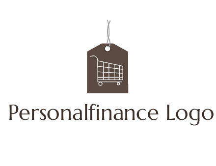 shopping cart on price tag logo