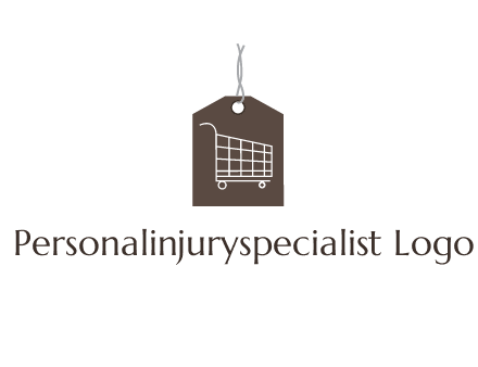 shopping cart on price tag logo