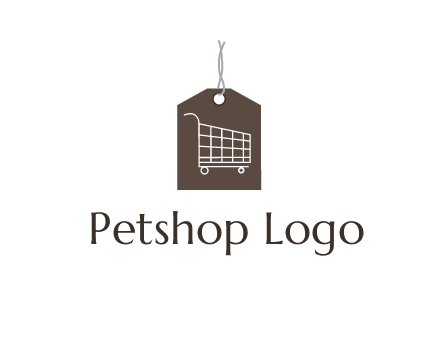 shopping cart on price tag logo
