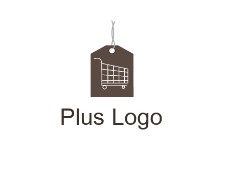 shopping cart on price tag logo