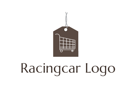 shopping cart on price tag logo