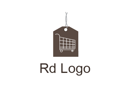 shopping cart on price tag logo
