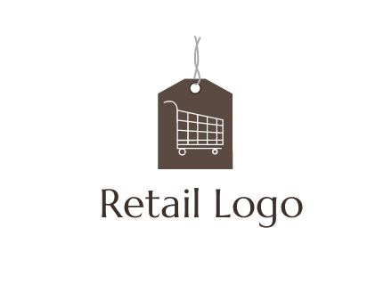 shopping cart on price tag logo