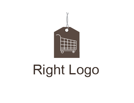 shopping cart on price tag logo