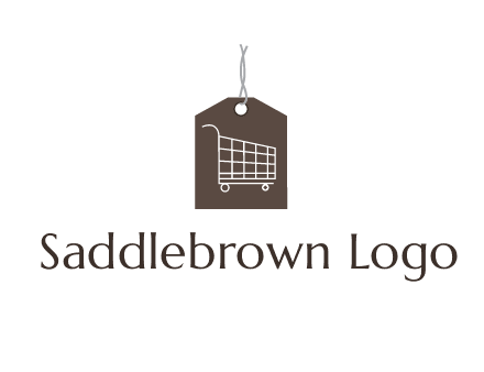 shopping cart on price tag logo