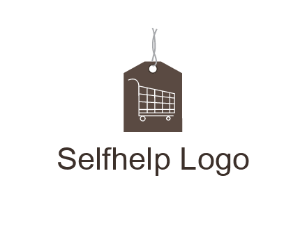 shopping cart on price tag logo