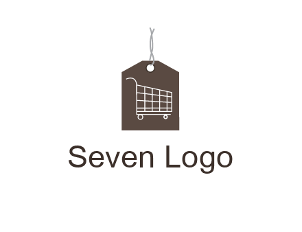 shopping cart on price tag logo