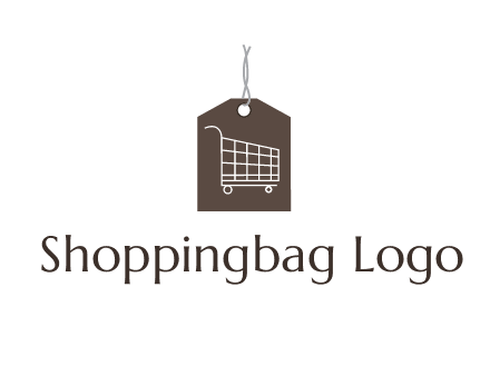 shopping cart on price tag logo