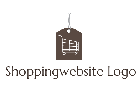 shopping cart on price tag logo