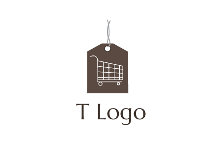 shopping cart on price tag logo