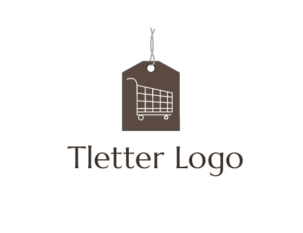 shopping cart on price tag logo