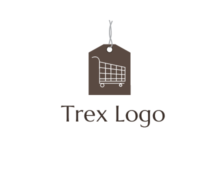shopping cart on price tag logo