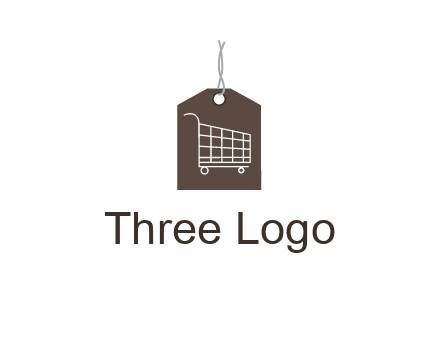 shopping cart on price tag logo