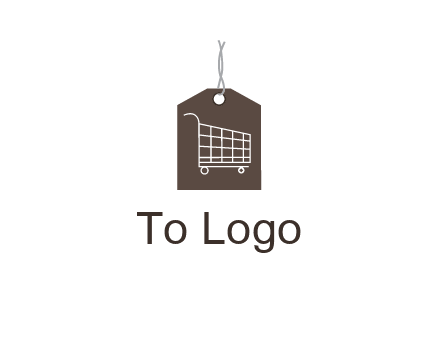 shopping cart on price tag logo