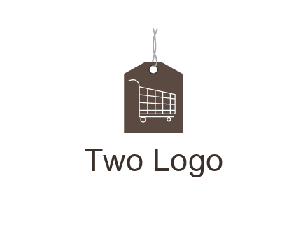 shopping cart on price tag logo