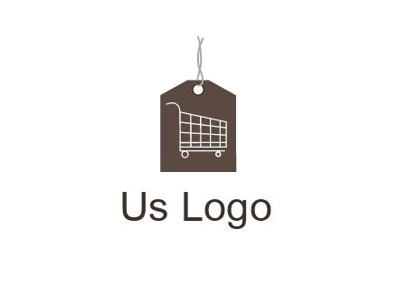 shopping cart on price tag logo