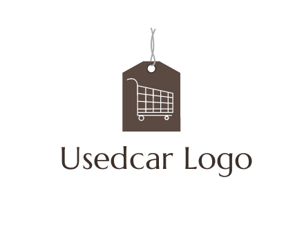 shopping cart on price tag logo