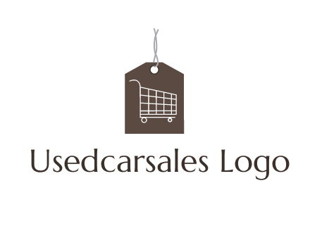 shopping cart on price tag logo