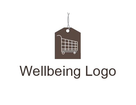 shopping cart on price tag logo