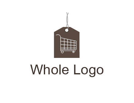 shopping cart on price tag logo