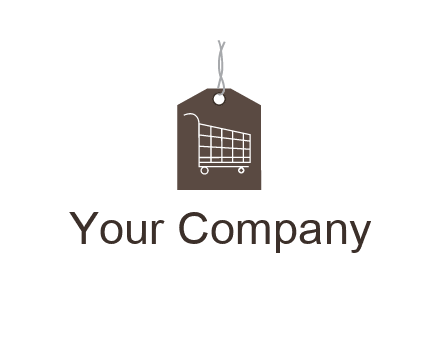 shopping cart on price tag logo