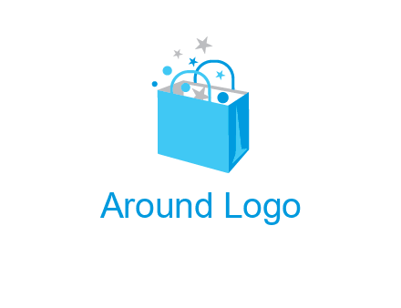 confetti in shopping bag graphic