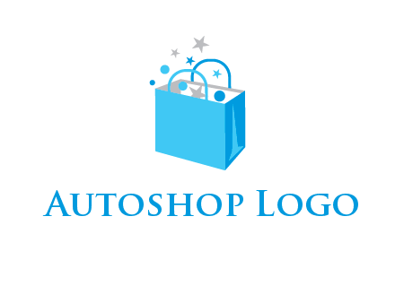 confetti in shopping bag graphic