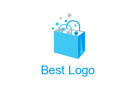 confetti in shopping bag graphic
