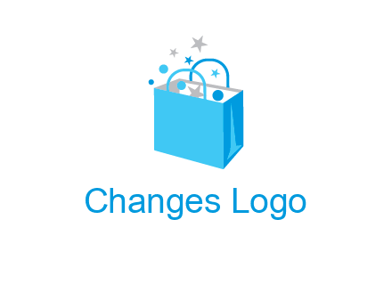 confetti in shopping bag graphic