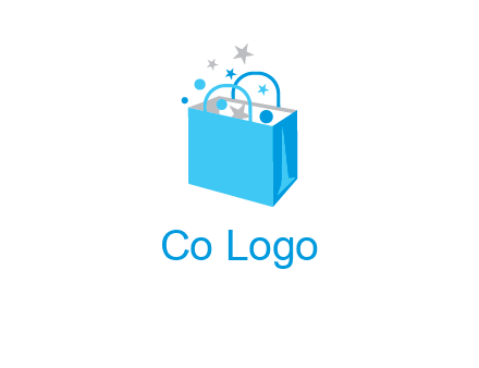 confetti in shopping bag graphic