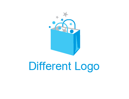 confetti in shopping bag graphic