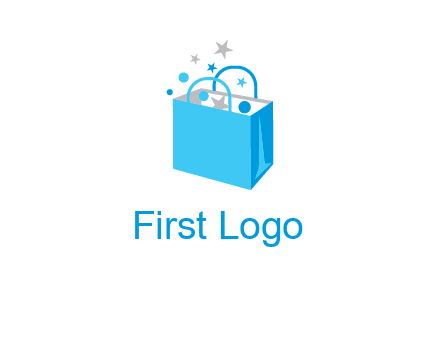 confetti in shopping bag graphic