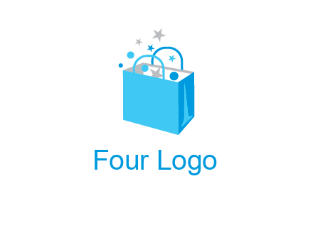 confetti in shopping bag graphic