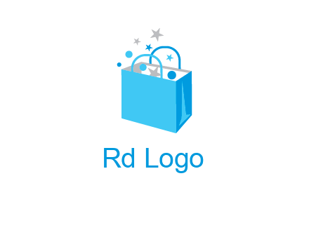 confetti in shopping bag graphic