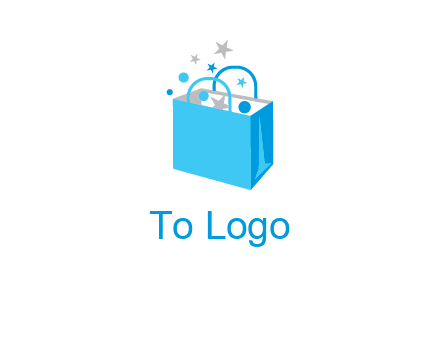 confetti in shopping bag graphic