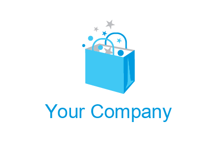 confetti in shopping bag graphic