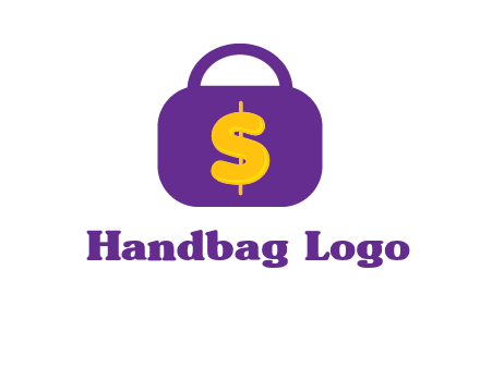 dollar sign on a handbag icon