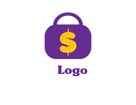 dollar sign on a handbag icon