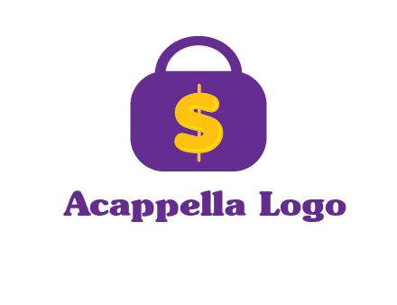 dollar sign on a handbag icon